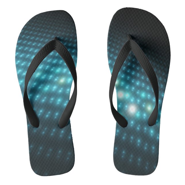 Blue Orbs 3D Flip Flops (Footbed)