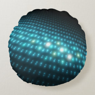 Blue Orbs 3D Round Pillow
