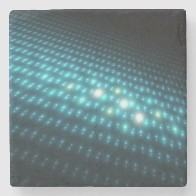 Blue Orbs 3D Stone Coaster (Front)