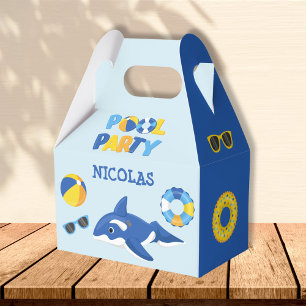 BLUE ORCA FLOAT POOL PARTY FAVOR BOX