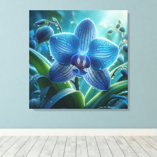 Blue Orchid Floral Canvas Print