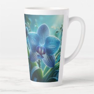 Blue Orchid Floral  Latte Mug