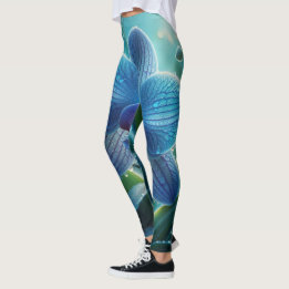 Blue Orchid Floral Leggings