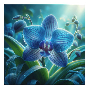Blue Orchid Floral Photo Print