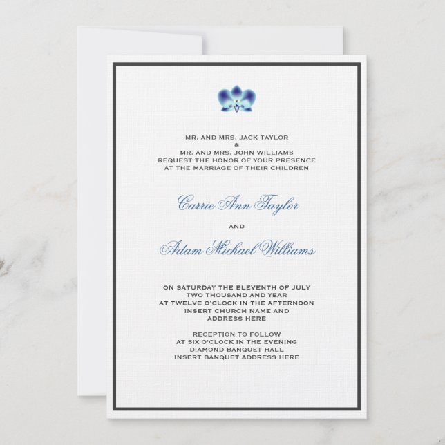 Blue Orchid Invitation (Front)