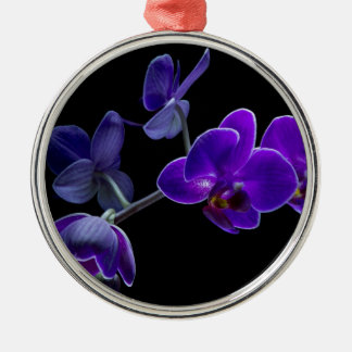 Blue orchid metal ornament