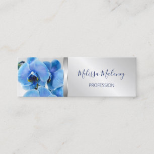 Blue Orchid Silver Mini Business Card
