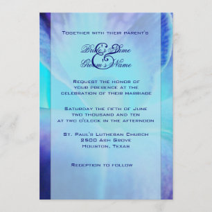 Blue Orchid Wedding Invitation