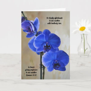 Blue Orchids Bible Verse Art Note Card