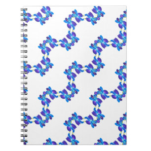 Blue orchids pattern notebook