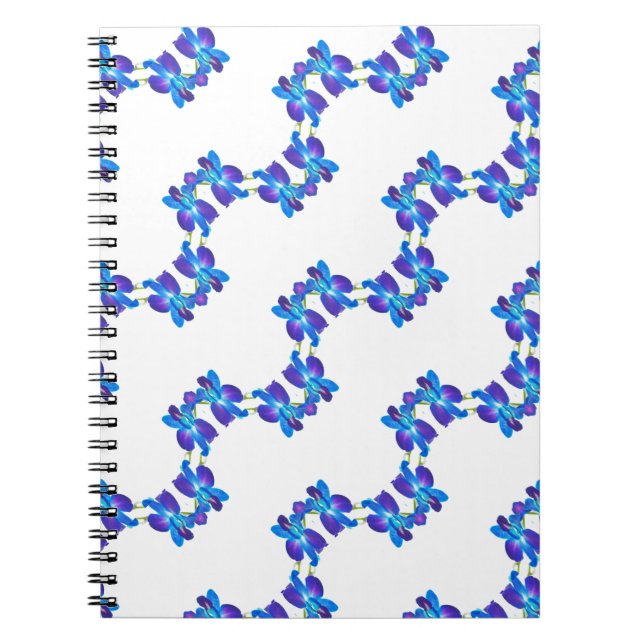 Blue orchids pattern notebook (Front)