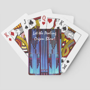 Blue organ pipes playing cards