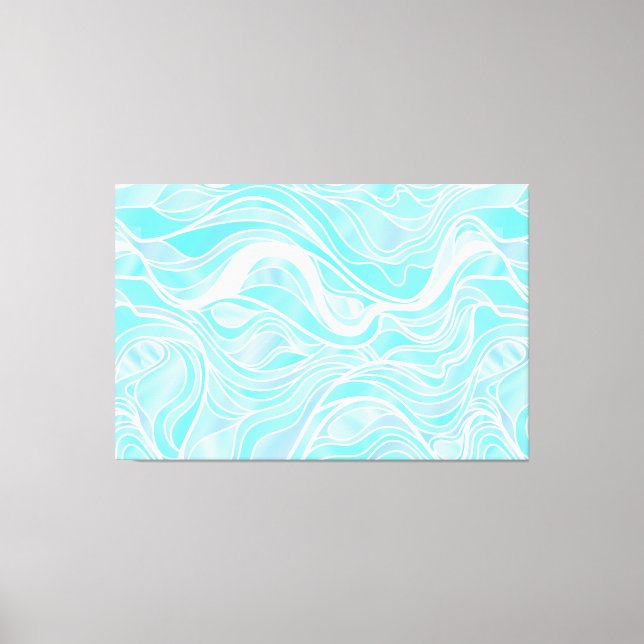 Blue Organic Stained Glass Abstract Canvas Print (Front)