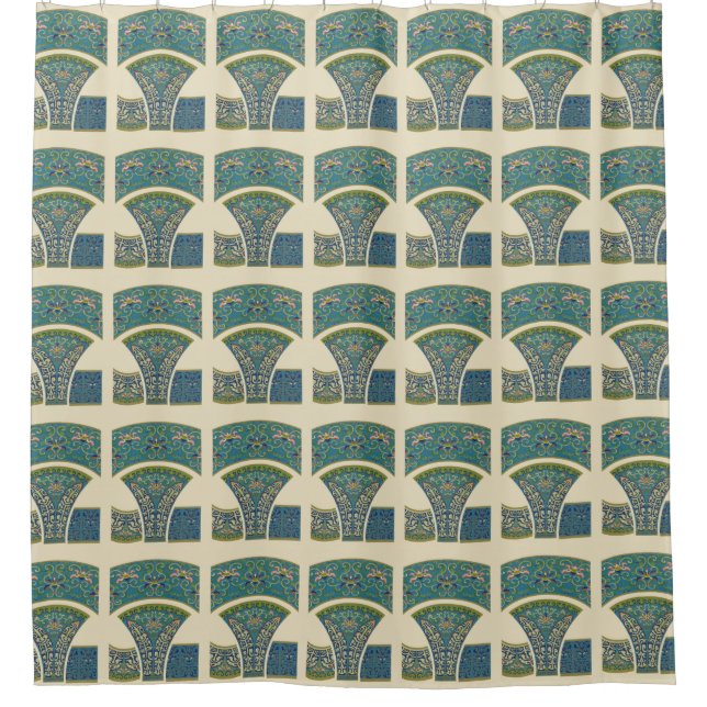 Blue Oriental Designs with Smiling Faces (Front)