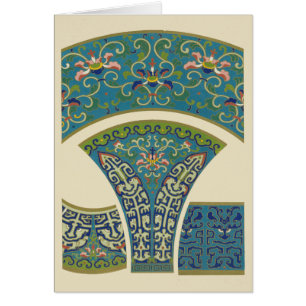 Blue Oriental Designs with Smiling Faces