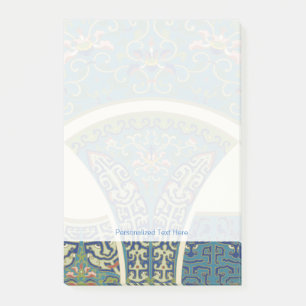 Blue Oriental Designs with Smiling Faces Post-it Notes