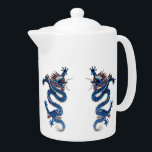 Blue oriental dragons antique Chinese embroidery<br><div class="desc">Stunning image of ancient Chinese embroidered dragon (Qing dynasty) digitally enhanced by YANKAdesigns!</div>