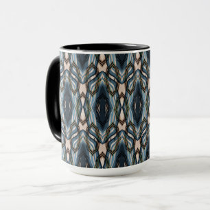 Blue Oriental Geometric ornament Mug