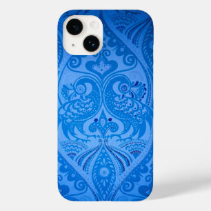Blue Oriental Peacock Birds Case-Mate iPhone 14 Case