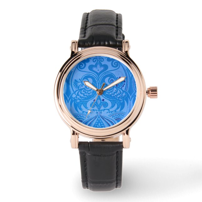 Blue Oriental Peacock Birds Watch (Front)