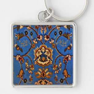 Blue Oriental Rug Keychain