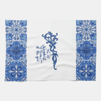 Blue Ornamental Floral Kitchen Towel – 