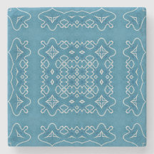 Blue Ornamental Tile Pattern – Intricate Geometric