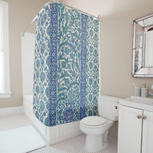 Blue Ornate Floral Arabic Pattern
