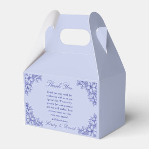 Blue Ornate Floral Wedding Favor Box
