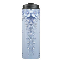 Blue Ornate Flowers with Pearls