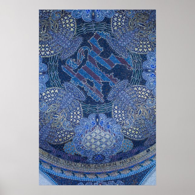Blue Ornate Mosaic Art, Germany Poster (Front)