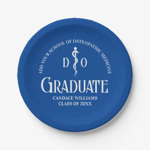 Blue Osteopathic Medical School Graduation Party Paper Plate