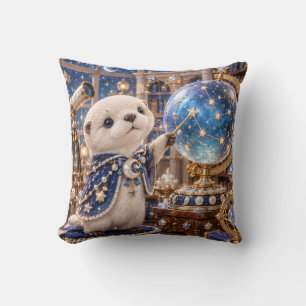 Blue Otter Stargazer Celestial Globe Throw Pillow