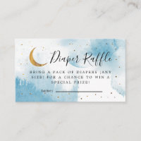 Blue Over The Moon Baby Shower Diaper Raffle