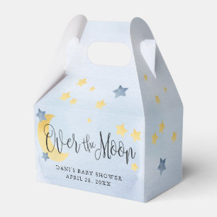 Blue Over the Moon, Baby Shower Moon Stars Favor Box