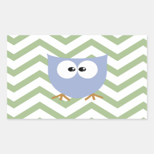 Blue Owl Baby Boy Announcement Sticker