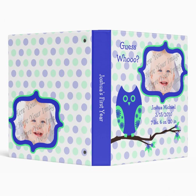 Blue Owl Baby Photo Book Binder (Background)