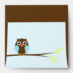 Blue Owl Baby Shower Envelopes