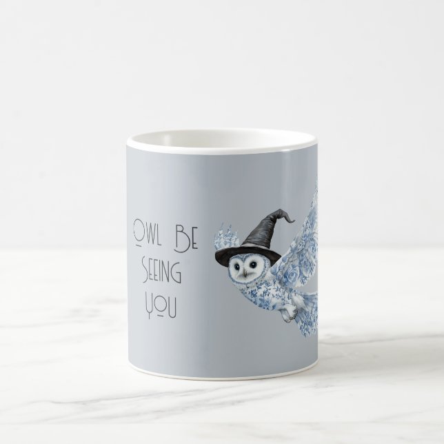 Blue Owl Be Seeing You Halloween Coffee Mug (Center)