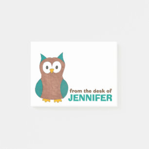 Blue Owl Bird A Note From Personalized Post-It