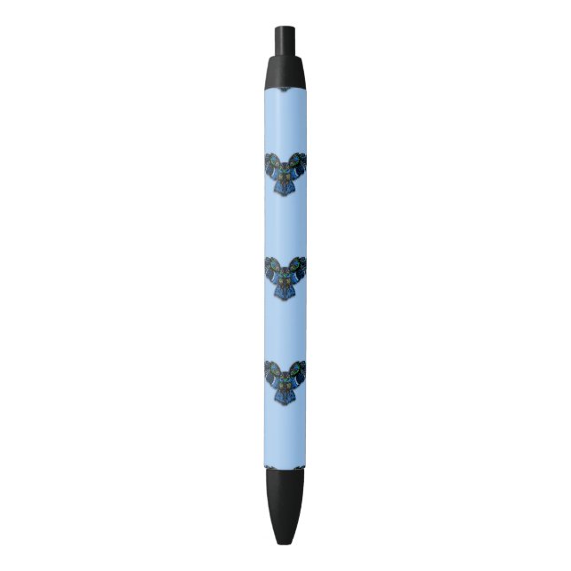 Blue Owl Black Ink Pen (Front Vertical)