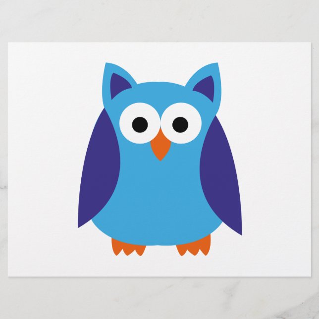 Blue owl cartoon flyer (Front)