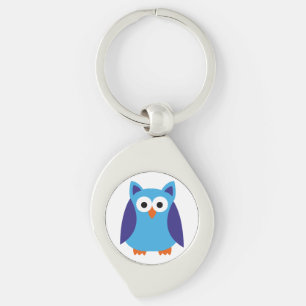 Blue owl cartoon keychain