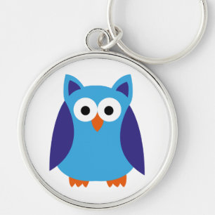 Blue owl cartoon keychain