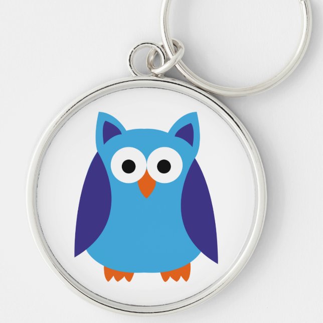 Blue owl cartoon keychain (Front)