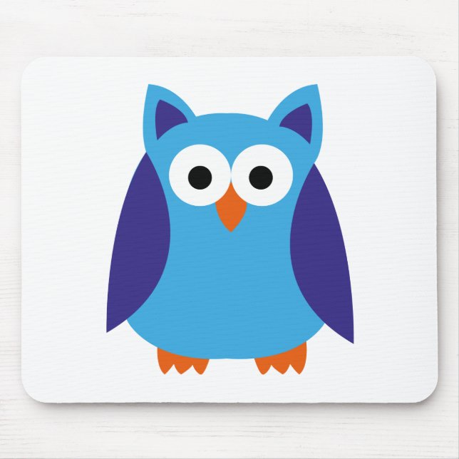Blue owl cartoon mouse pad (Front)