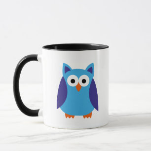 Blue owl cartoon mug