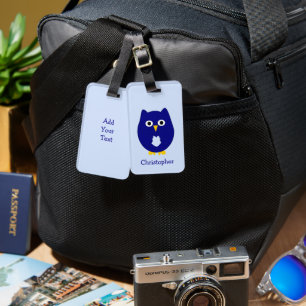 Blue Owl Design Personalised Luggage Tag