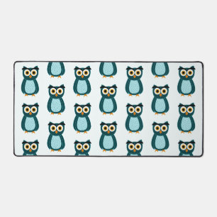 Blue Owl Illustration Desk Mat