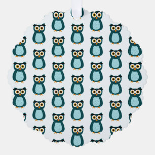 Blue Owl illustration Ornament Card